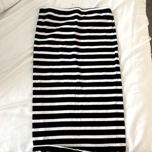 Striped body con skirt